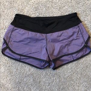 Size 4 Lululemon purple and grey shorts